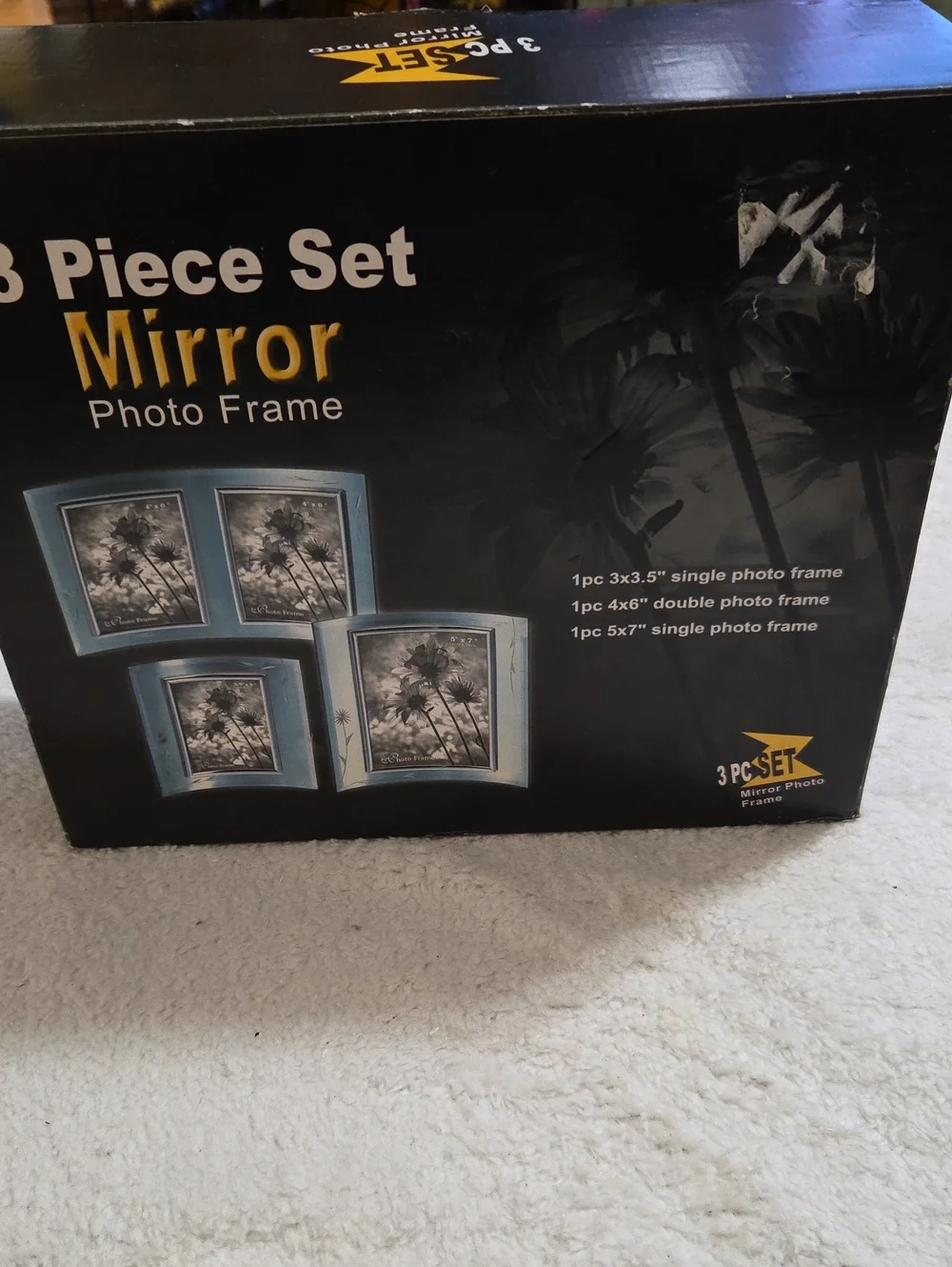 NIB 3 PC MIRROR PHOTO FRAMES